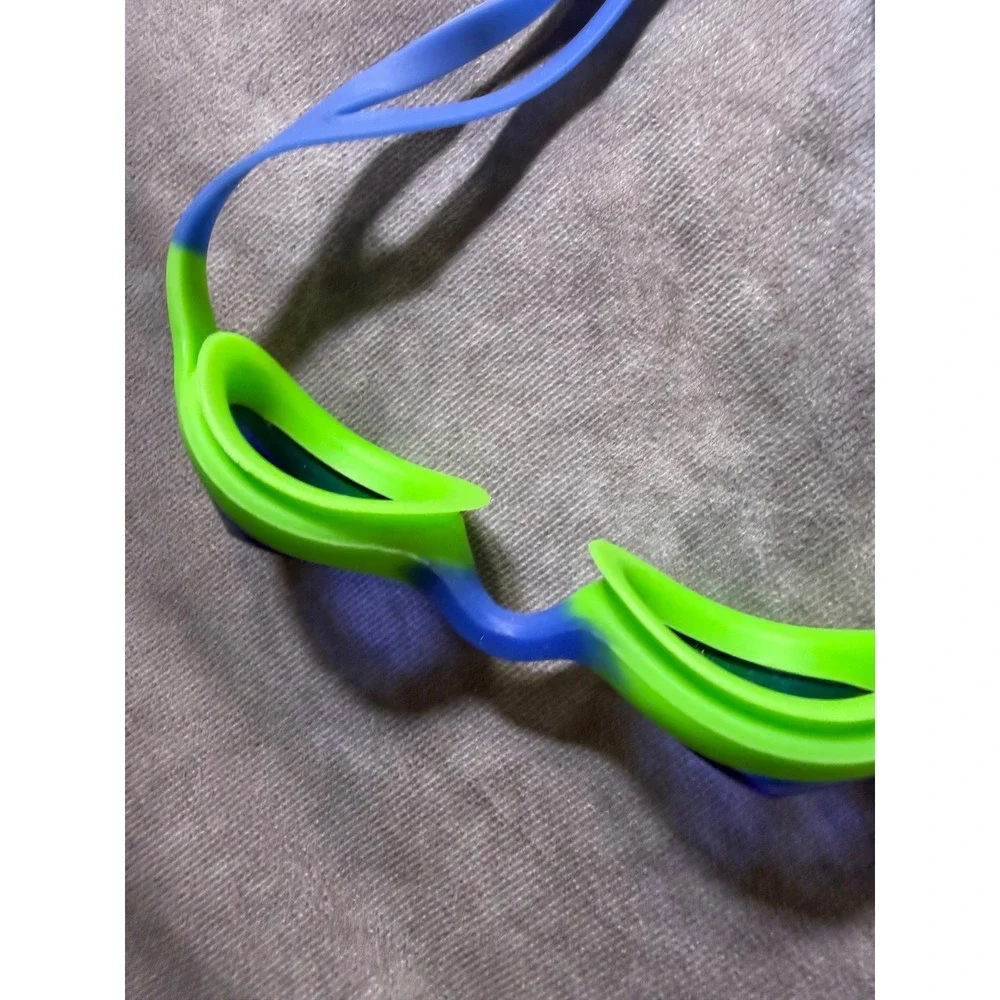 A3 Performance Swimming Goggles Neon Green Blue Adjustable Racing Swim Eyewear